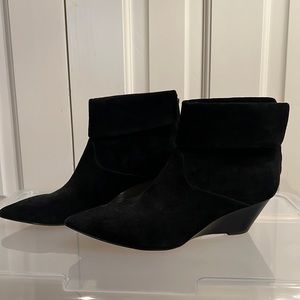 Belle suede booties wedge black 8.5